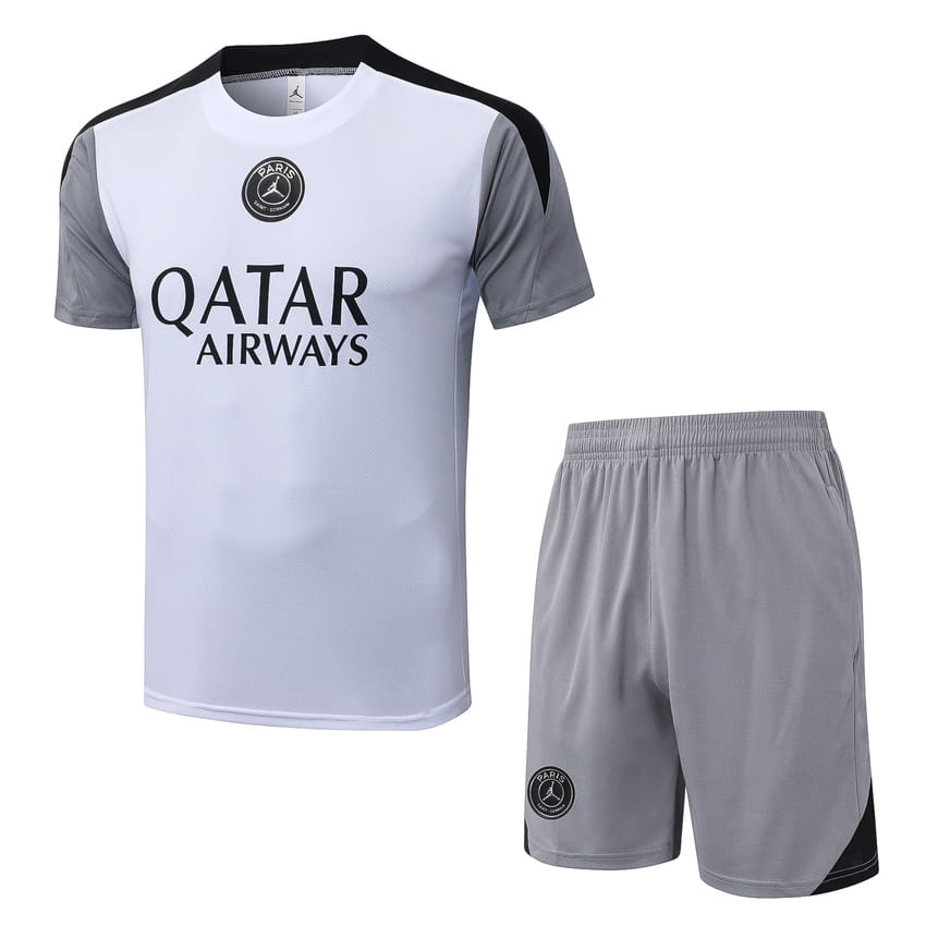 Ensemble Maillot Short PSG 2026 2027 Blanc Gris (1)