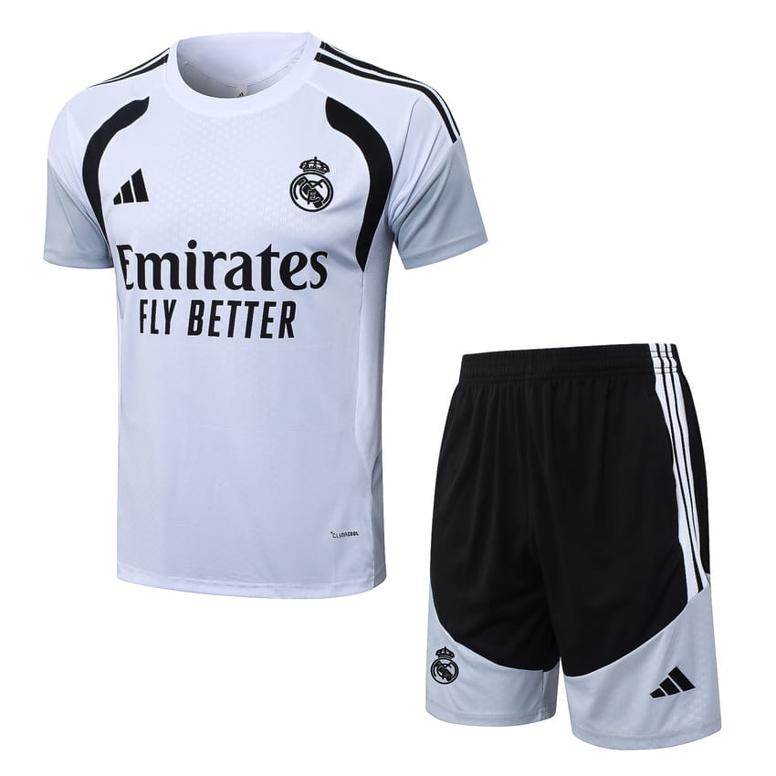 Ensemble Maillot Short Real Madrid 2025 2026 Blanc Eclatant (1)