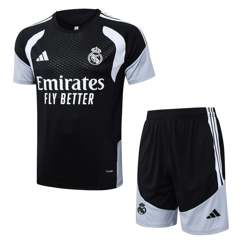 Ensemble Maillot Short Real Madrid 2025 2026 Noir Charbon (1)