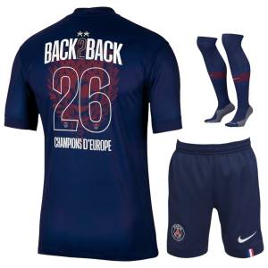 PSG Heimtrikot für Kinder, 2-Sterne-Meistertrikot, Größe 26
