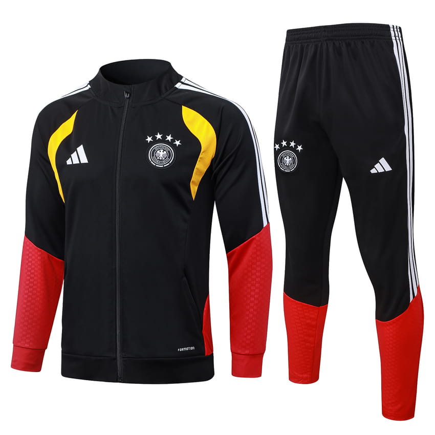Survetement Allemagne Veste 2026 2027 Noir Rouge (1)