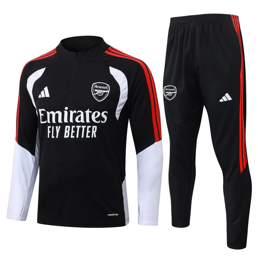 Survetement Arsenal Training 2026 2027 Noir Rouge (1)