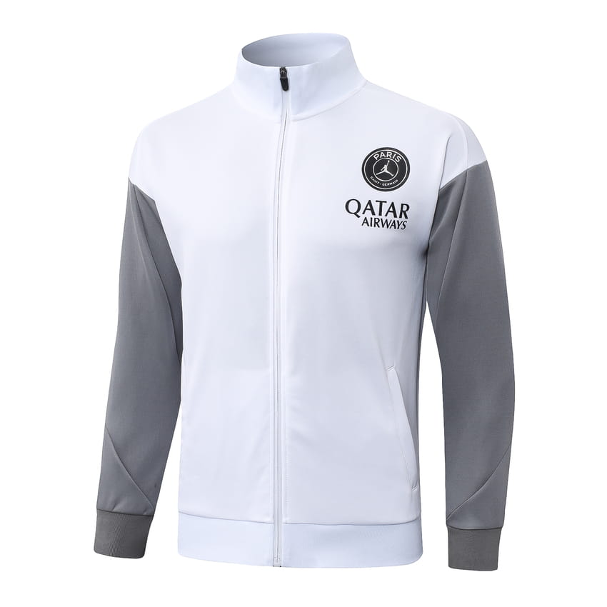 Survetement PSG Veste 2026 2027 Blanc Gris (2)