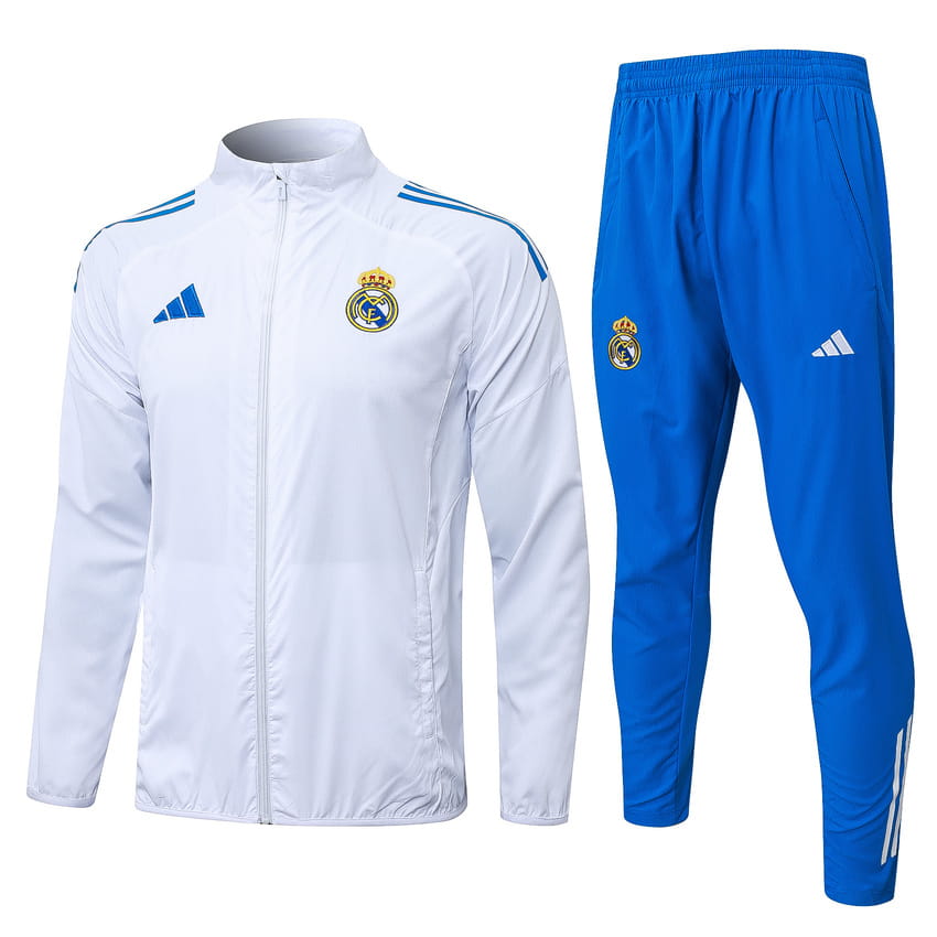 Survetement Real Madrid Veste 2025 2026 Blanc Bleu Ciel (1)