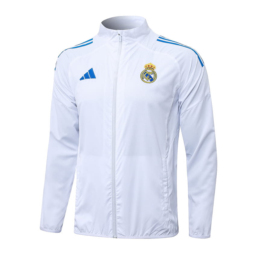 Survetement Real Madrid Veste 2025 2026 Blanc Bleu Ciel (3)