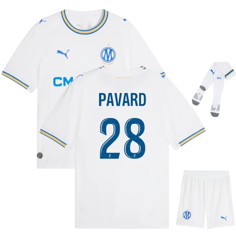 Maillot OM Kit Enfant Domicile 2026 2027 Pavard