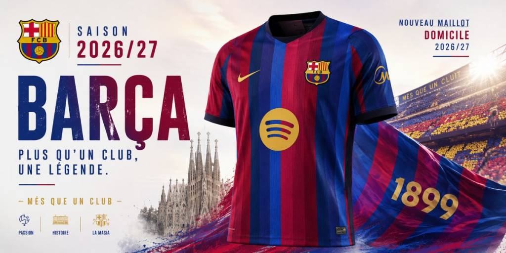 Maillot Barça Domicile 2026 2027