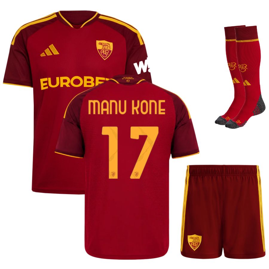 Maillot Kit Enfant AS Roma Domicile 2026 2027 Manu Kone Maillot Kit Enfant AS Roma Domicile 2026 2027 Manu Kone