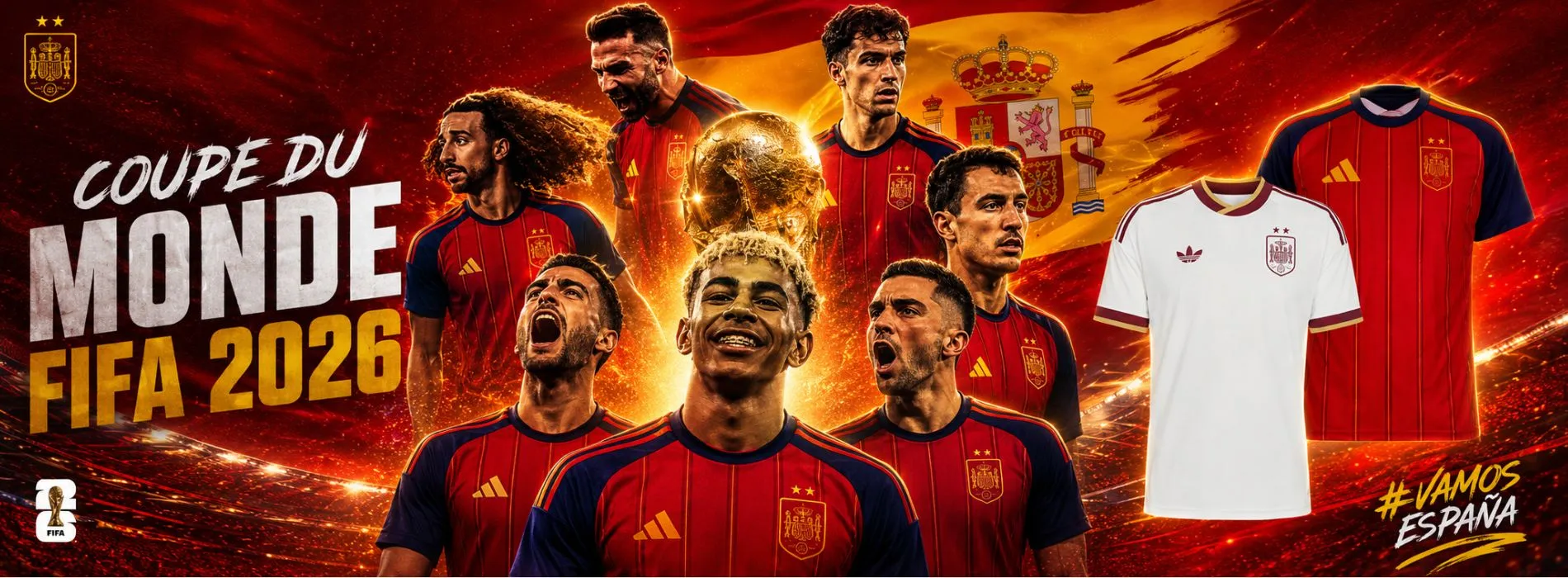 maillots espagne 2 étoiles coupe du monde 2026 maillots espagne 2 étoiles coupe du monde 2026