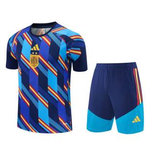 Ensemble Maillot Short Espagne 2 Etoiles 2026 2027 Bleu (1)