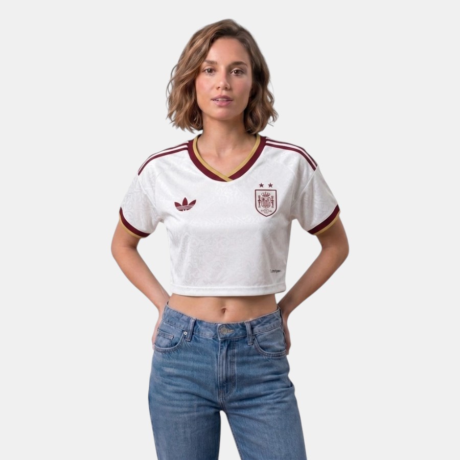 Maillot Top Femme Espagne Exterieur 2026 2027 2 étoiles (1) Maillot Top Femme Espagne Exterieur 2026 2027 2 étoiles (1)