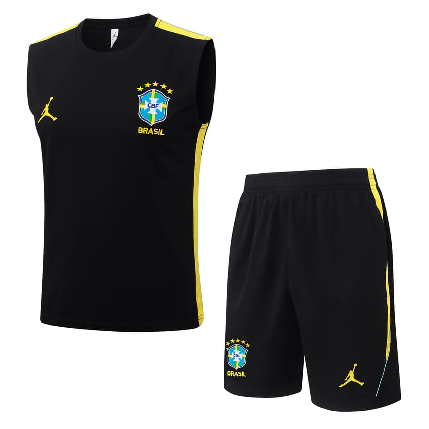 Debardeur Short Bresil 2026 2027 Noir Jaune (1)