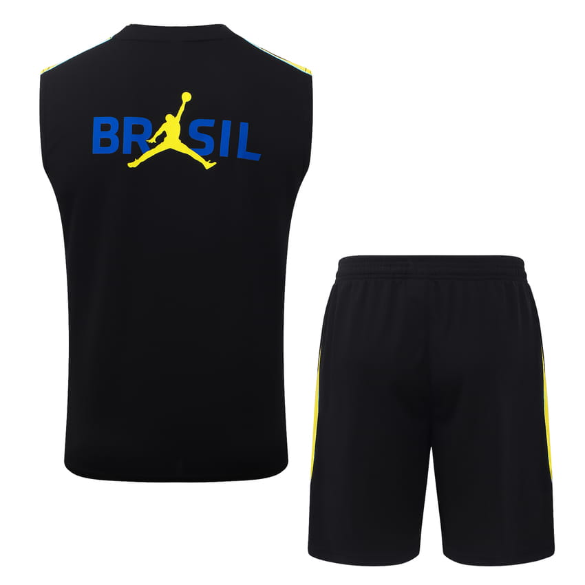Debardeur Short Bresil 2026 2027 Noir Jaune (4)