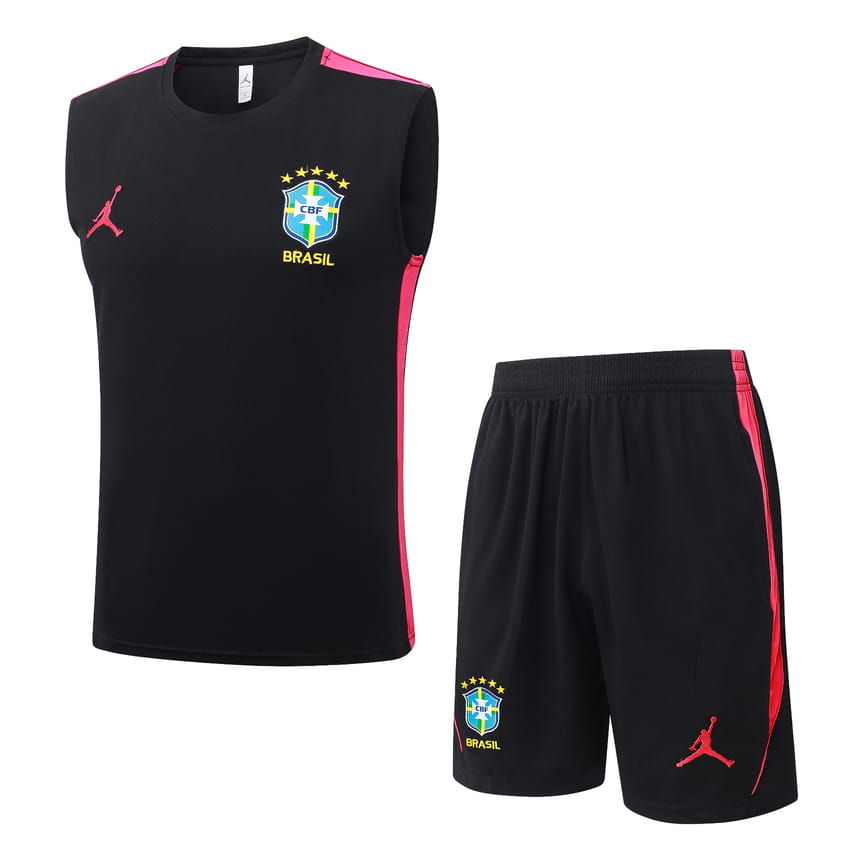 Debardeur Short Bresil 2026 2027 Noir Rouge (1)