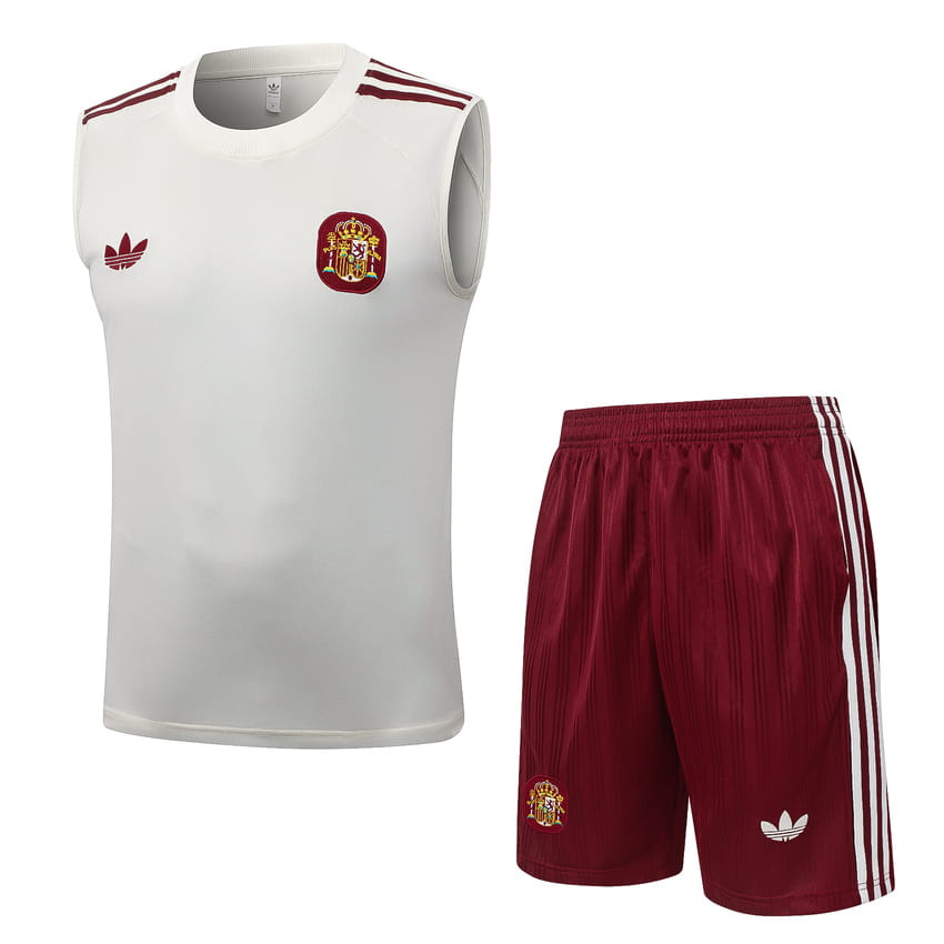 Debardeur Short Espagne 2026 2027 Blanc Rouge (1)