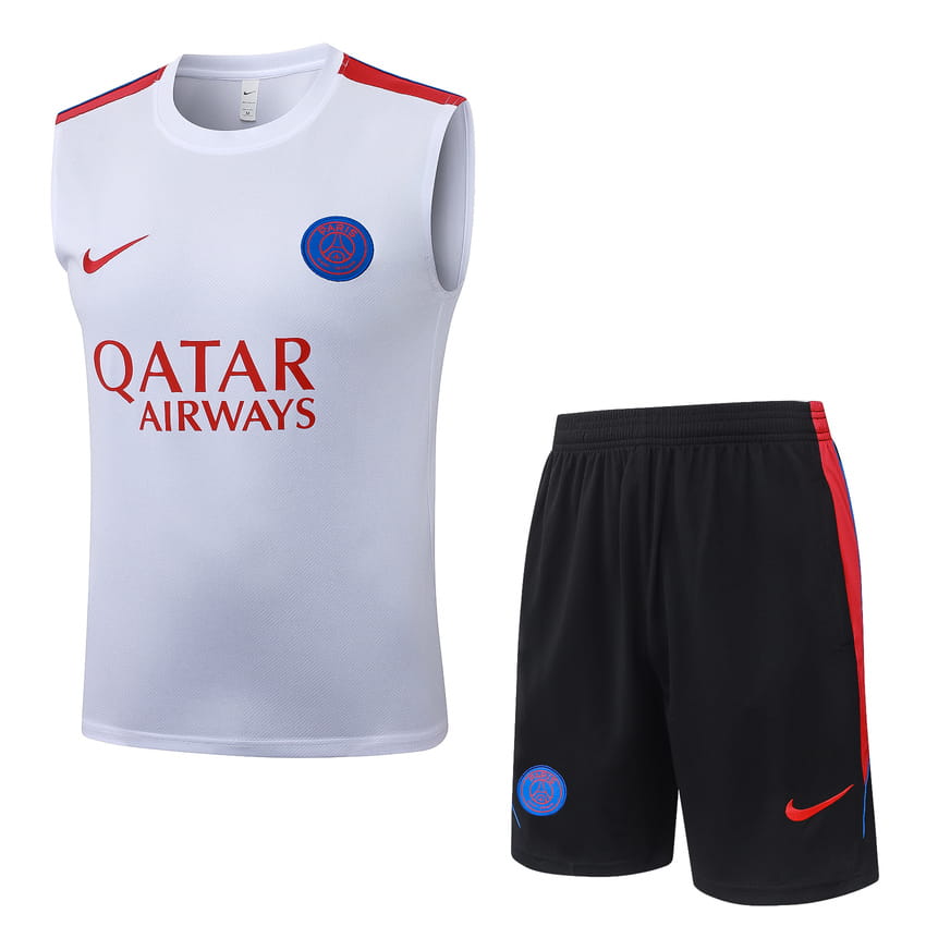 Debardeur Short PSG 2026 2027 Blanc Rouge (1)