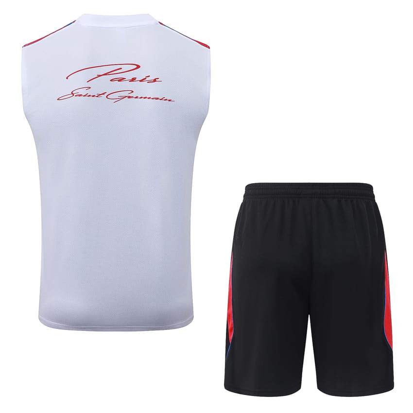 Debardeur Short PSG 2026 2027 Blanc Rouge (2)