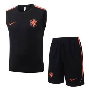 Niederlande 2026-2027 Tanktop und Shorts - Schwarz und Orange