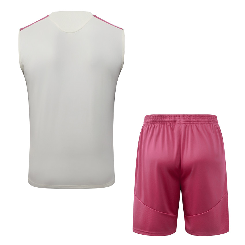 Debardeur Short Real Madrid 2026 2027 Beige Rouge (2) Debardeur Short Real Madrid 2026 2027 Beige Rouge (2)