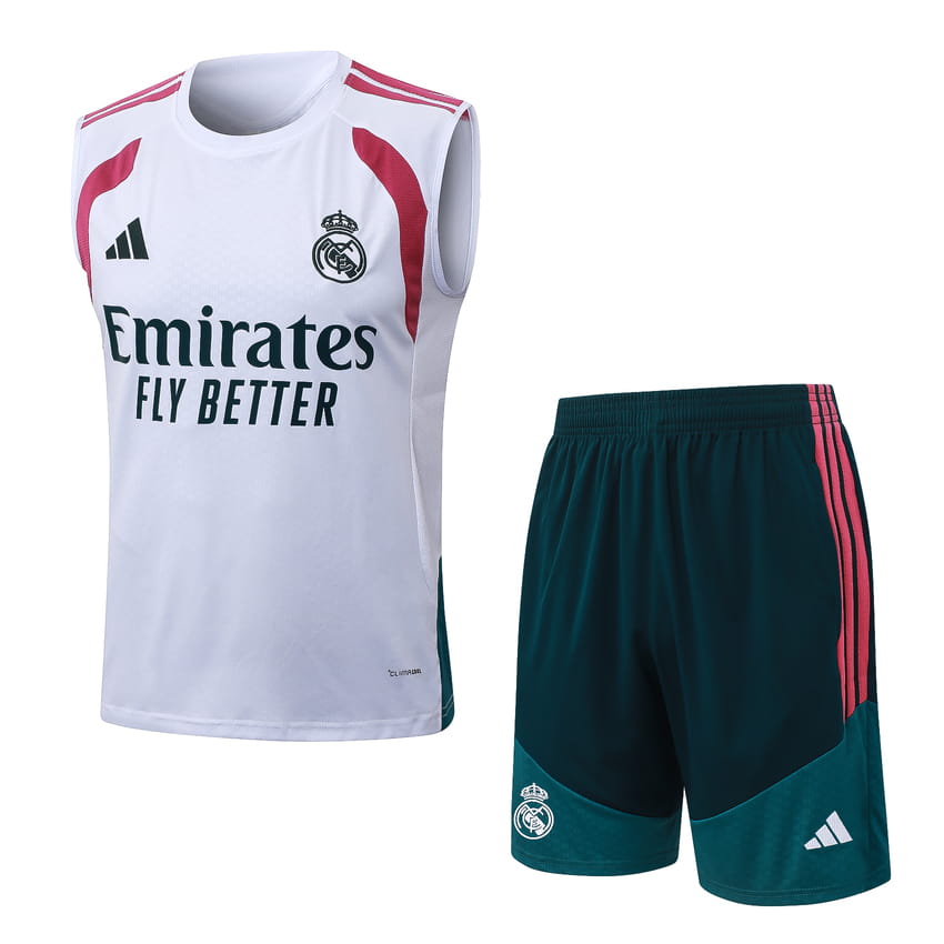 Debardeur Short Real Madrid 2026 2027 Blanc Rouge (1) Debardeur Short Real Madrid 2026 2027 Blanc Rouge (1)