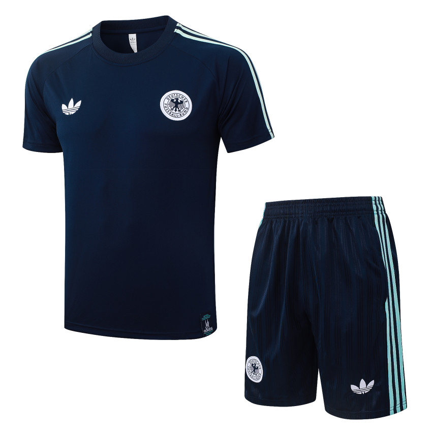 Ensemble Maillot Short Allemagne 2026 2027 Bleu Nuit (1)
