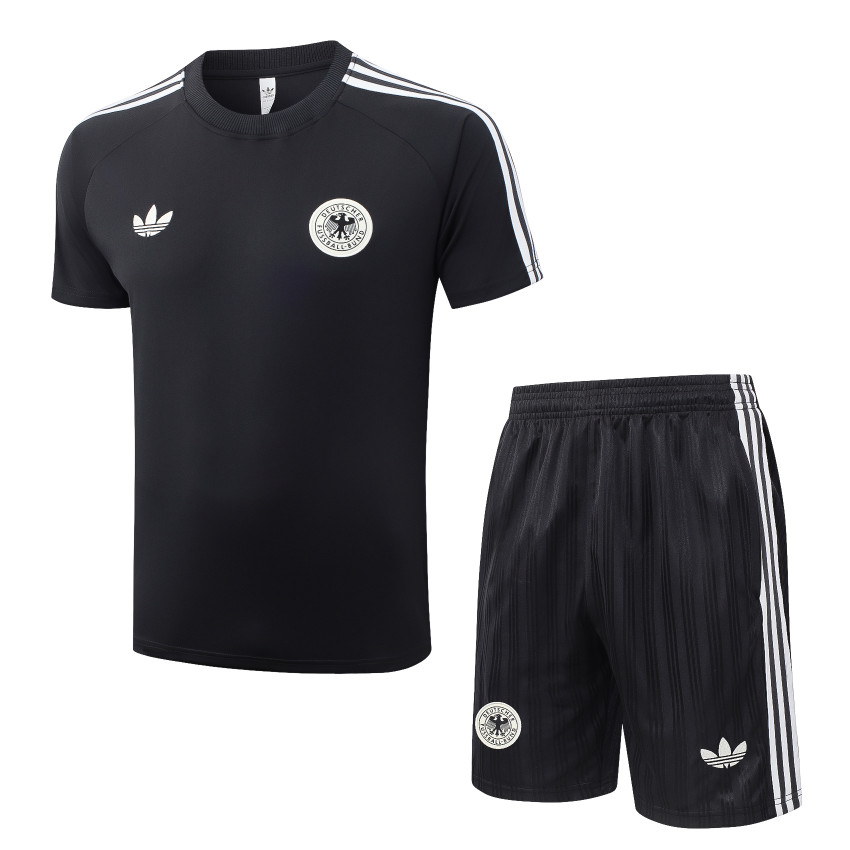 Ensemble Maillot Short Allemagne 2026 2027 Noir Blanc (1) Ensemble Maillot Short Allemagne 2026 2027 Noir Blanc (1)