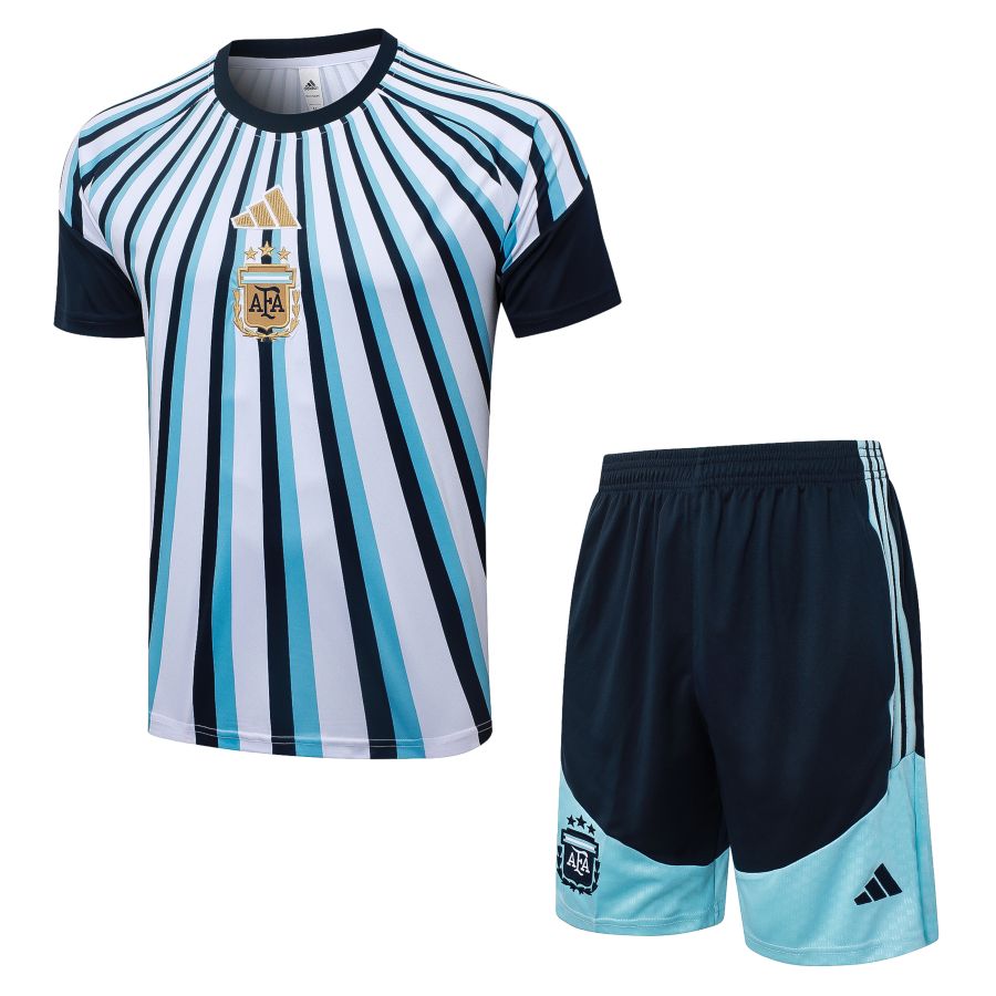 Ensemble Maillot Short Argentine 2026 2027 Bleu Ciel Rayé (1)