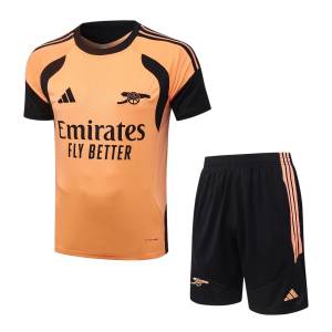 Ensemble Maillot Short Arsenal 2026 2027 Noir Orange (1)