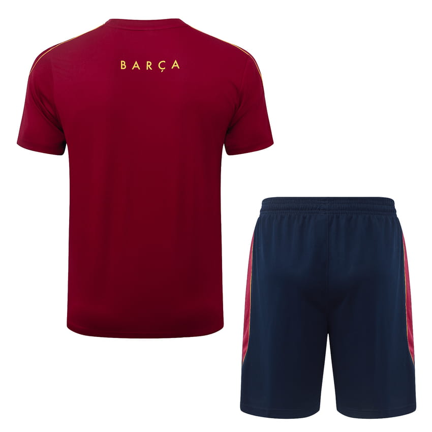 Ensemble Maillot Short Barca 2026 2027 Rouge Foncé (3)
