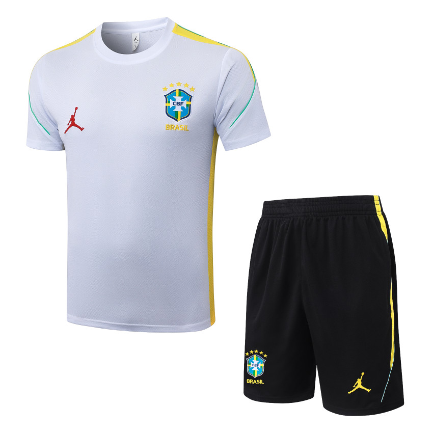 Ensemble Maillot Short Bresil 2026 2027 Blanc (1)