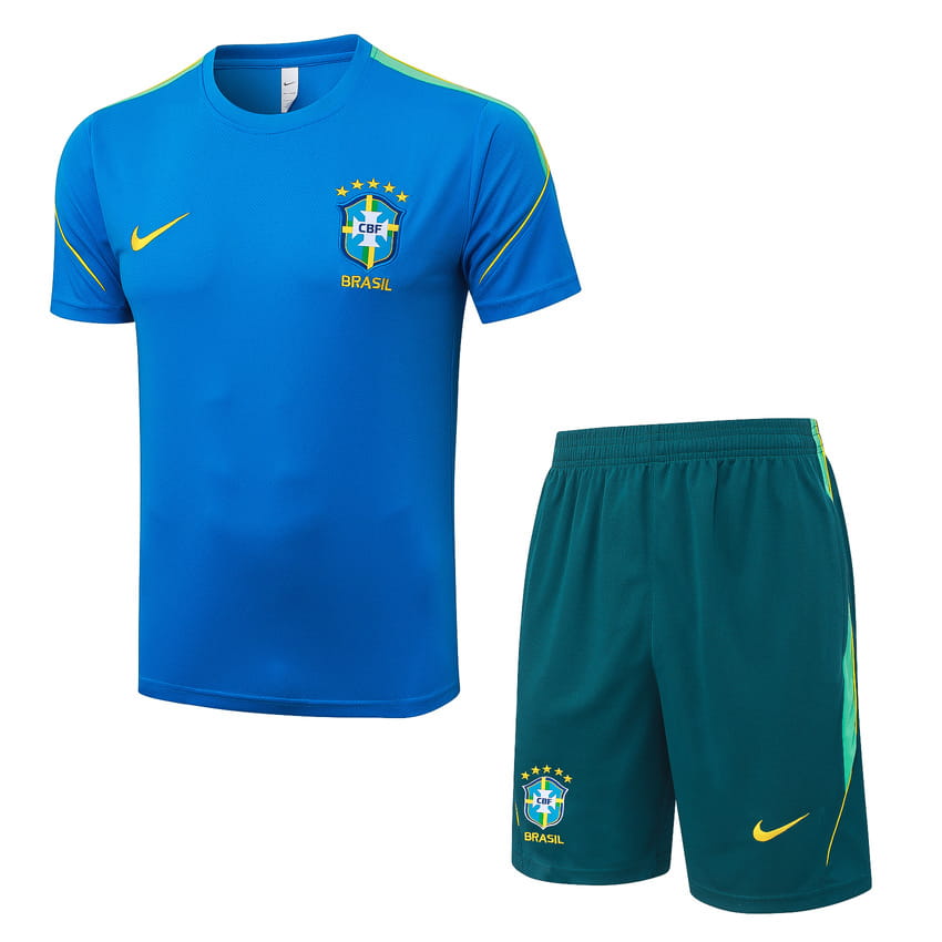 Ensemble Maillot Short Bresil 2026 2027 Bleu Ciel (1)
