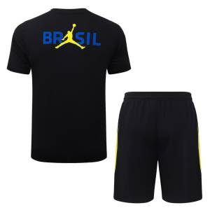 Ensemble Maillot Short Bresil 2026 2027 Noir Jaune (3)