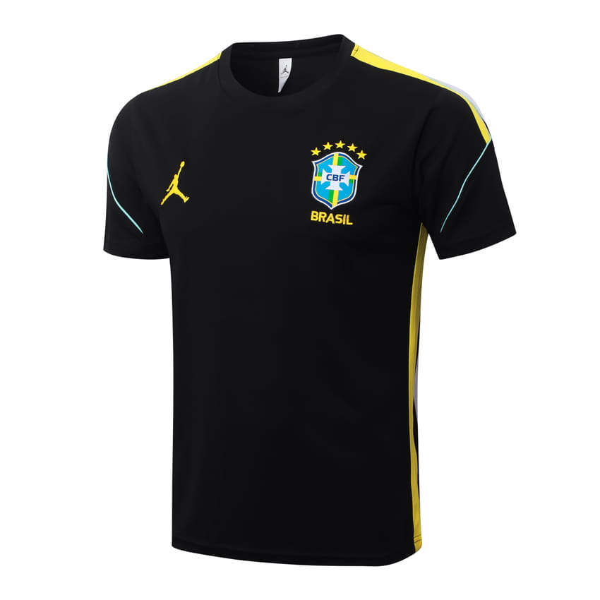 Ensemble Maillot Short Bresil 2026 2027 Noir Jaune (4)
