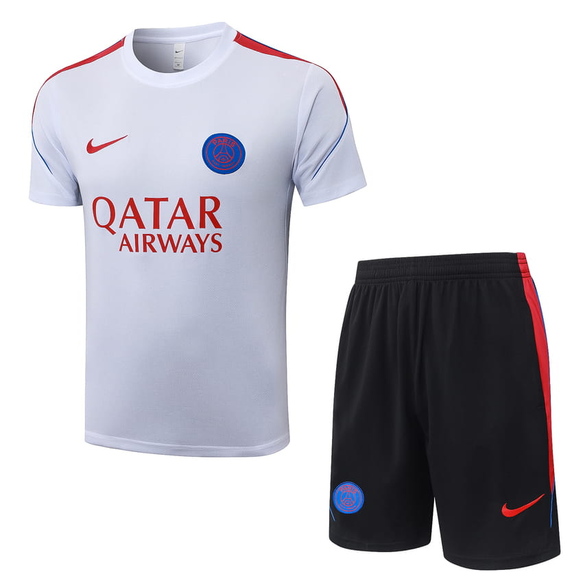 Ensemble Maillot Short PSG 2026 2027 Blanc Rouge (1) Ensemble Maillot Short PSG 2026 2027 Blanc Rouge (1)