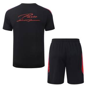 Ensemble Maillot Short PSG 2026 2027 Noir Rouge (2)