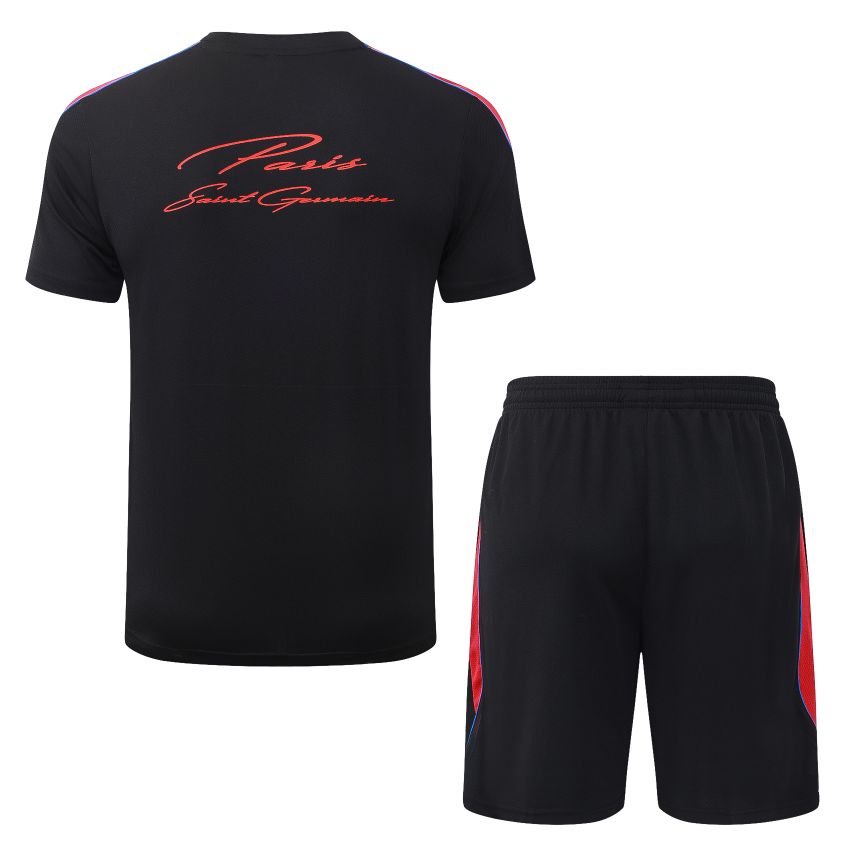 Ensemble Maillot Short PSG 2026 2027 Noir Rouge (2)