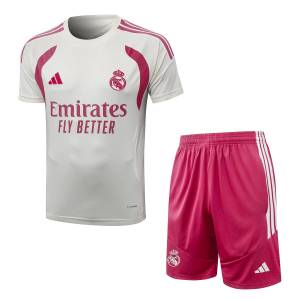 Ensemble Maillot Short Real Madrid 2026 2027 Beige Rouge