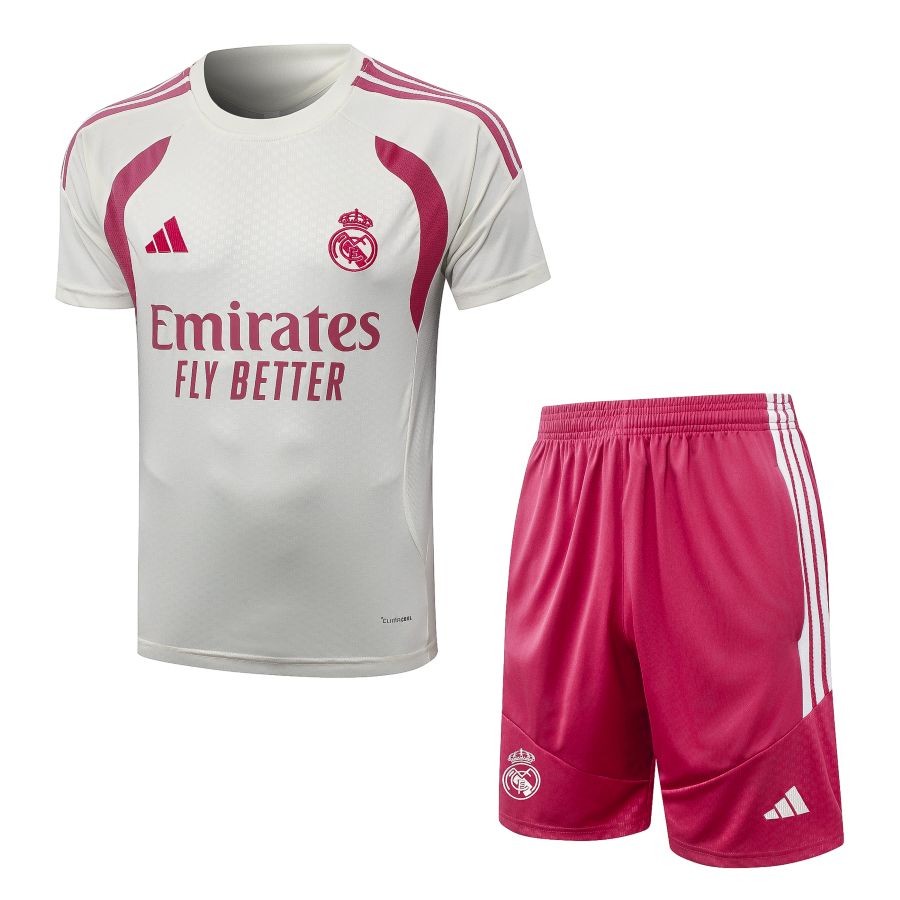 Ensemble Maillot Short Real Madrid 2026 2027 Blanc Rose (1) Ensemble Maillot Short Real Madrid 2026 2027 Blanc Rose (1)