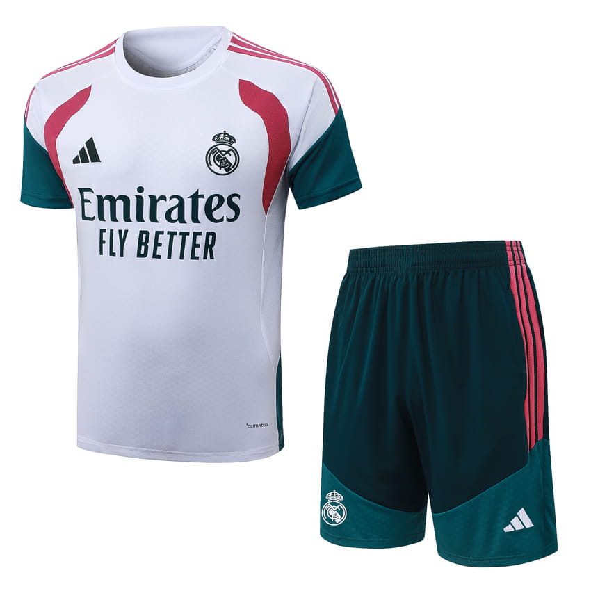 Ensemble Maillot Short Real Madrid 2026 2027 Blanc Rouge (1) Ensemble Maillot Short Real Madrid 2026 2027 Blanc Rouge (1)