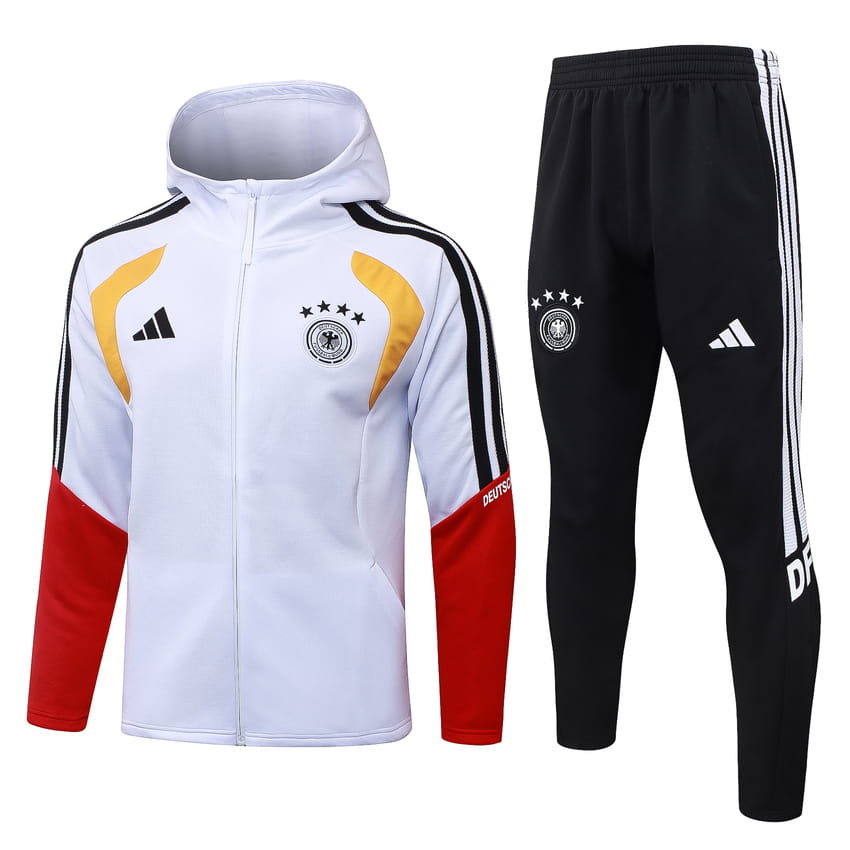 Survetement Allemagne Sweat 2026 2027 Blanc Rouge (1) Survetement Allemagne Sweat 2026 2027 Blanc Rouge (1)