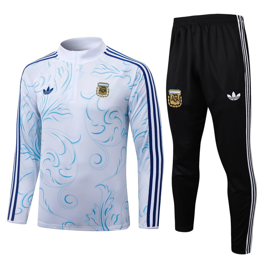 Survetement Argentine Training 2026 2027 Blanc Motif (1)