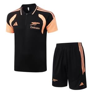 Survetement Arsenal Polo 2026 2027 Noir Orange (1)