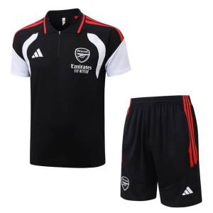 Survetement Arsenal Polo 2026 2027 Noir Rouge (1)