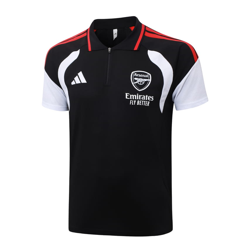 Survetement Arsenal Polo 2026 2027 Noir Rouge (2)