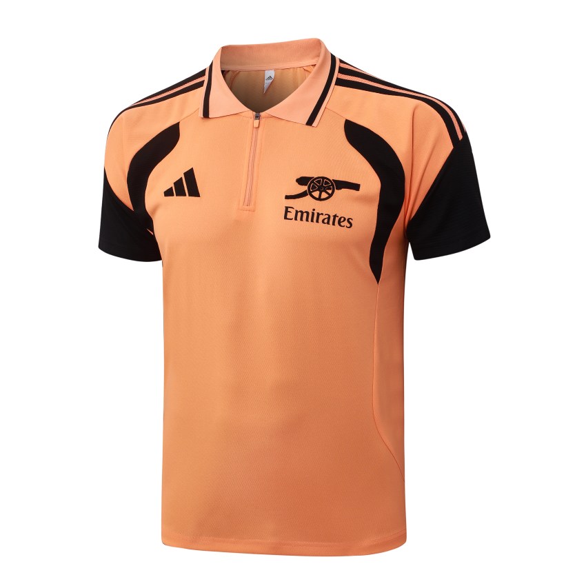 Survetement Arsenal Polo 2026 2027 Orange Noir (4) Survetement Arsenal Polo 2026 2027 Orange Noir (4)