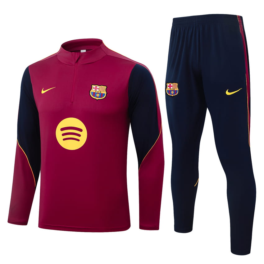 Survetement Barca Training 2026 2027 Rouge Foncé (1)