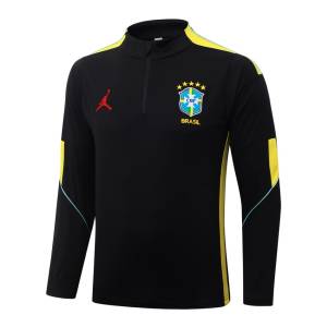 Survetement Bresil Training 2026 2027 Noir Jaune (4)