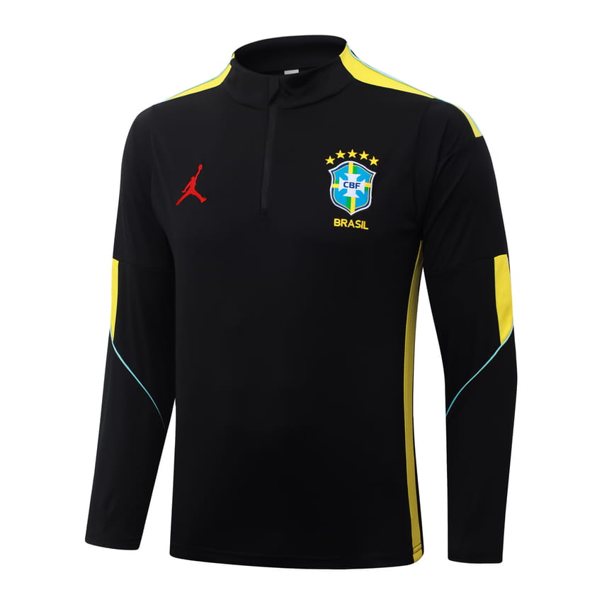 Survetement Bresil Training 2026 2027 Noir Jaune (4)