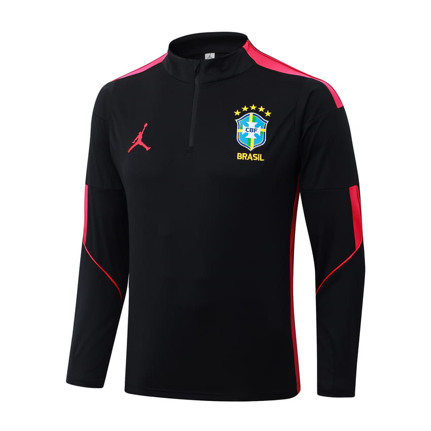 Survetement Bresil Training 2026 2027 Noir Rouge (2)