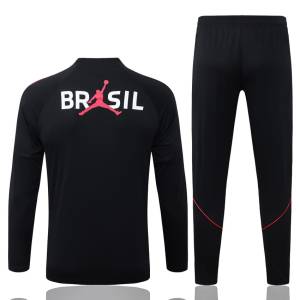 Survetement Bresil Training 2026 2027 Noir Rouge (4)